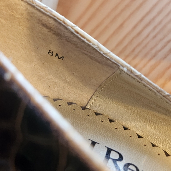 J.Renee Brown-Gold Croc-Embossed Women's Heels - Picture 7 of 7